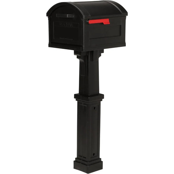 MAILBOXES Grand Haven Plastic, Mailbox and Post Kit, Black Extra Large